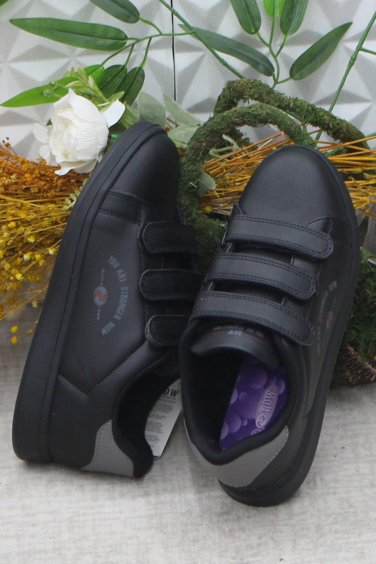 Row Milena Siyah Füme Rahat Hafif Sneaker Çırtlı Spor Ayakkabı - Görsel 6