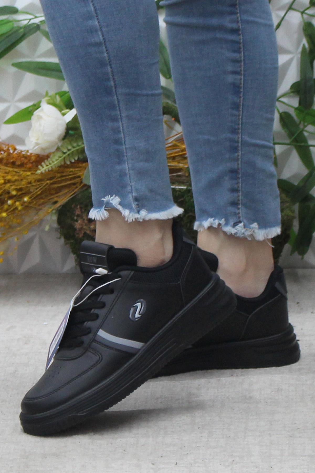 Row Luna Siyah Rahat Hafif Sneaker Kadın Spor Ayakkabı - Görsel 4