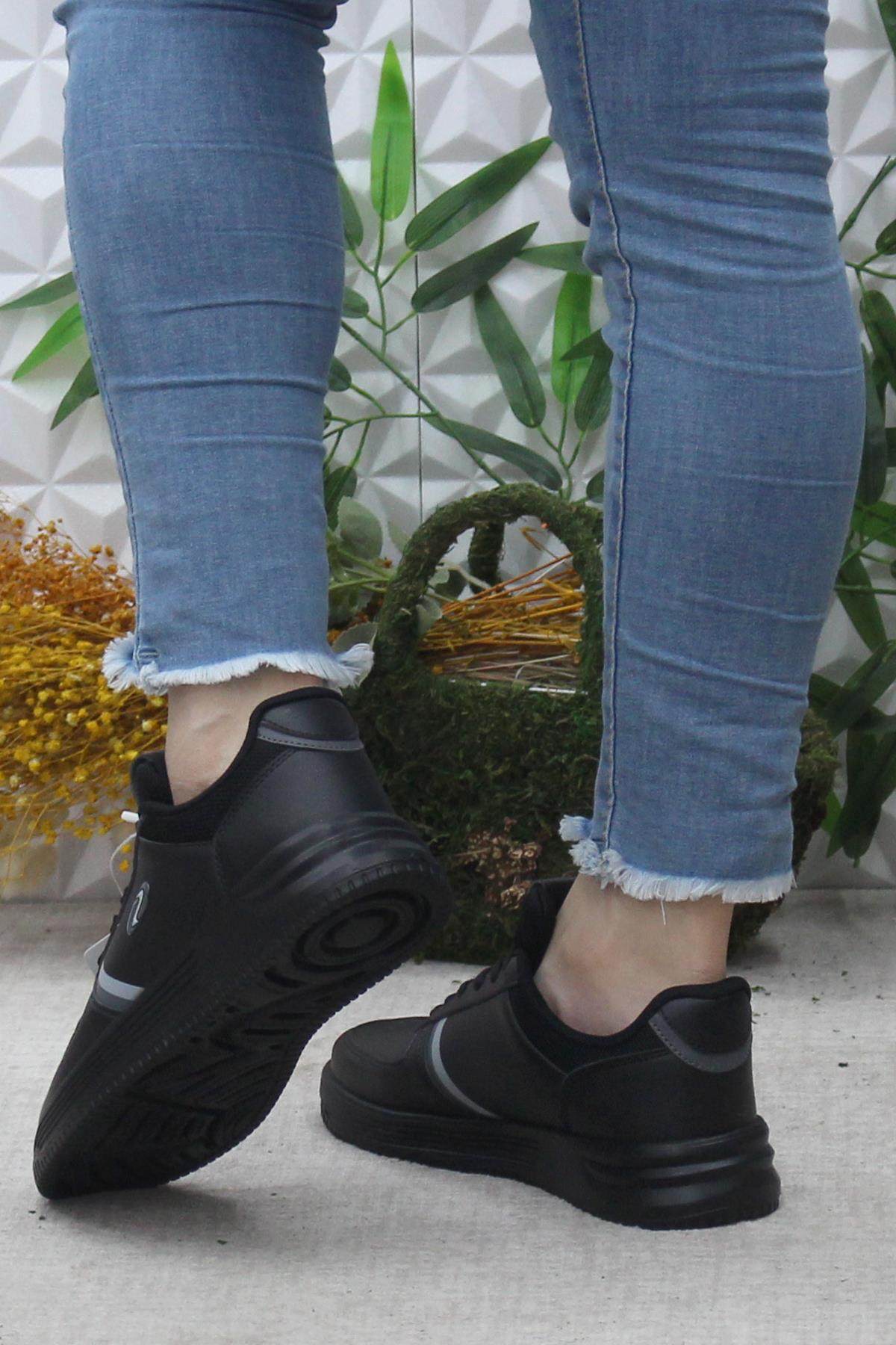 Row Luna Siyah Rahat Hafif Sneaker Kadın Spor Ayakkabı - Görsel 5