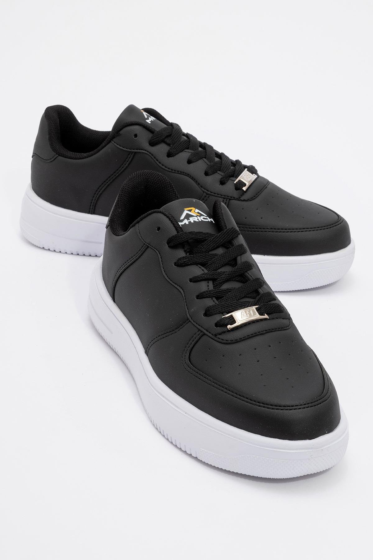 Erkek Spor Ayakkabı SİYAH BEYAZ - Görsel 2