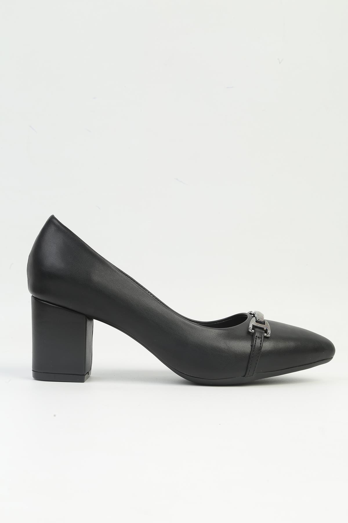 ® | PC-54212 - Siyah Kaıdn Topuklu Ayakkabı - Görsel 2