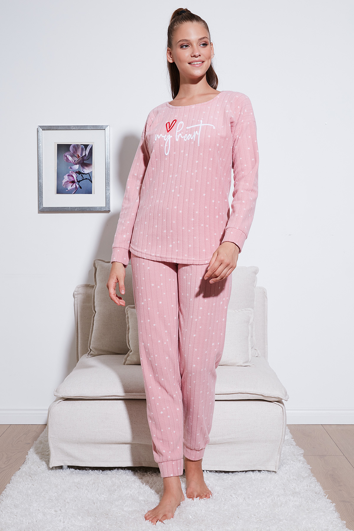 Bayan Pijama Takımı 6093735 PUDRA