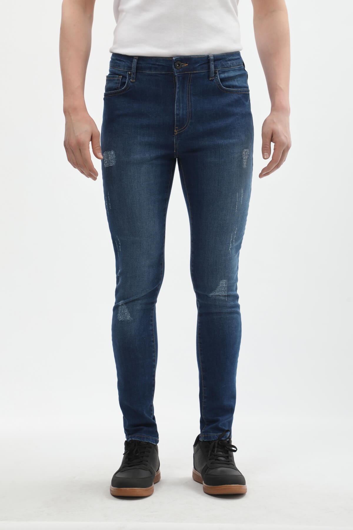 Erkek Koyu Lacivert Straight Fit Jean Pantolon