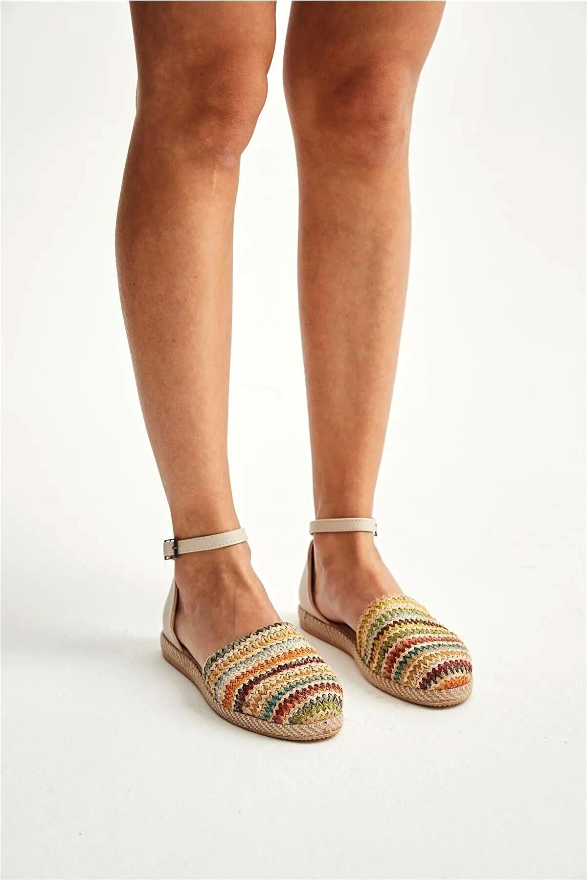 PapuçSepeti Su Perisi 1701 Kadın Hasır Örme Günlük Ayakkabı - Görsel 6