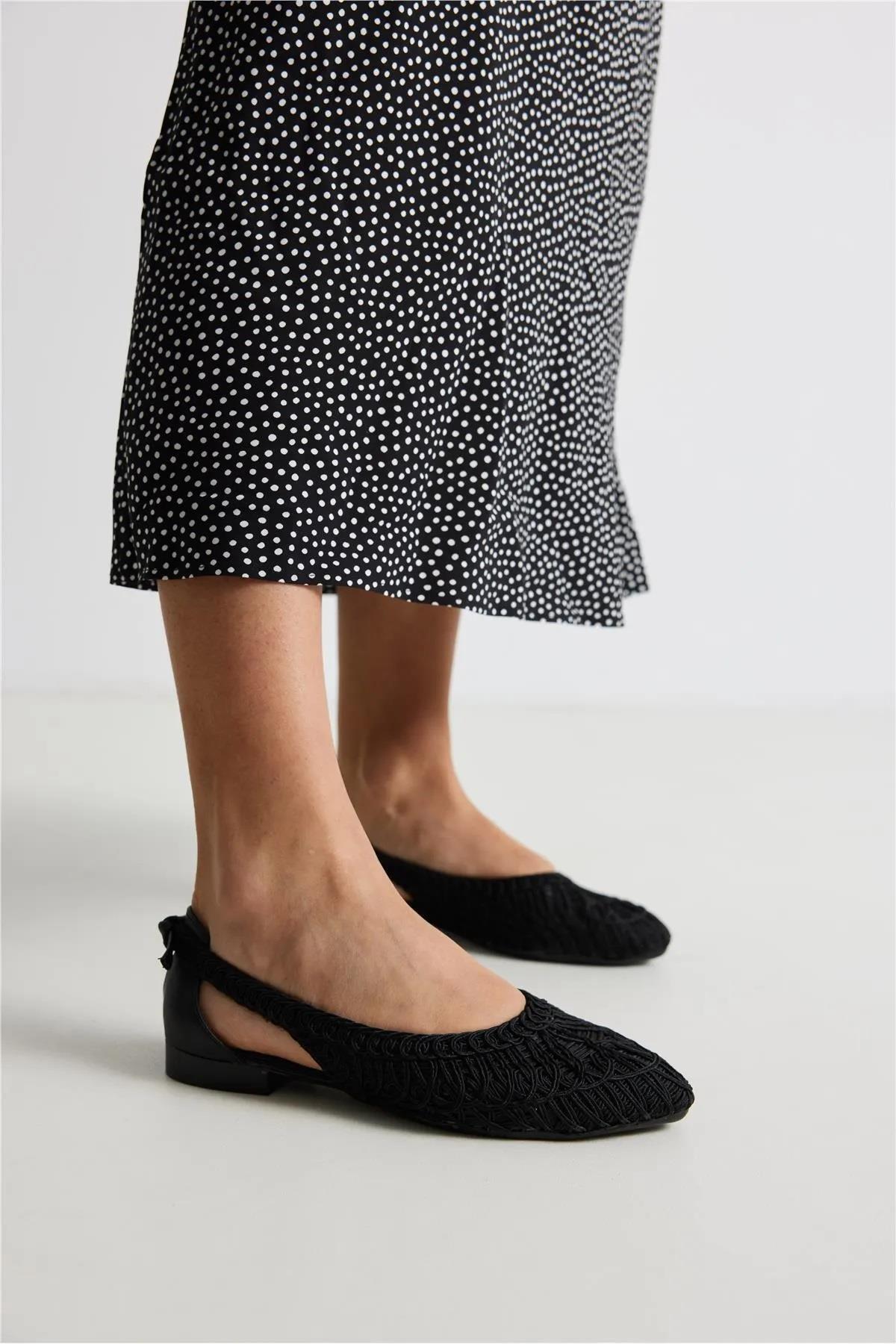 Spr 710 Kadın Hasır Örme Günlük Babet Ayakkabı - Görsel 3