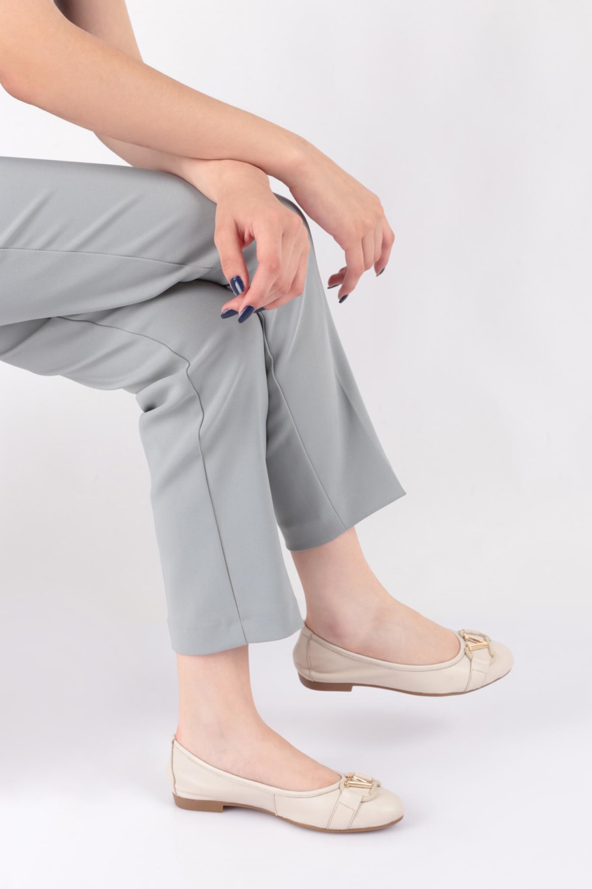 24057V Kadin V Tokali Aksesuarli Babet - Görsel 8