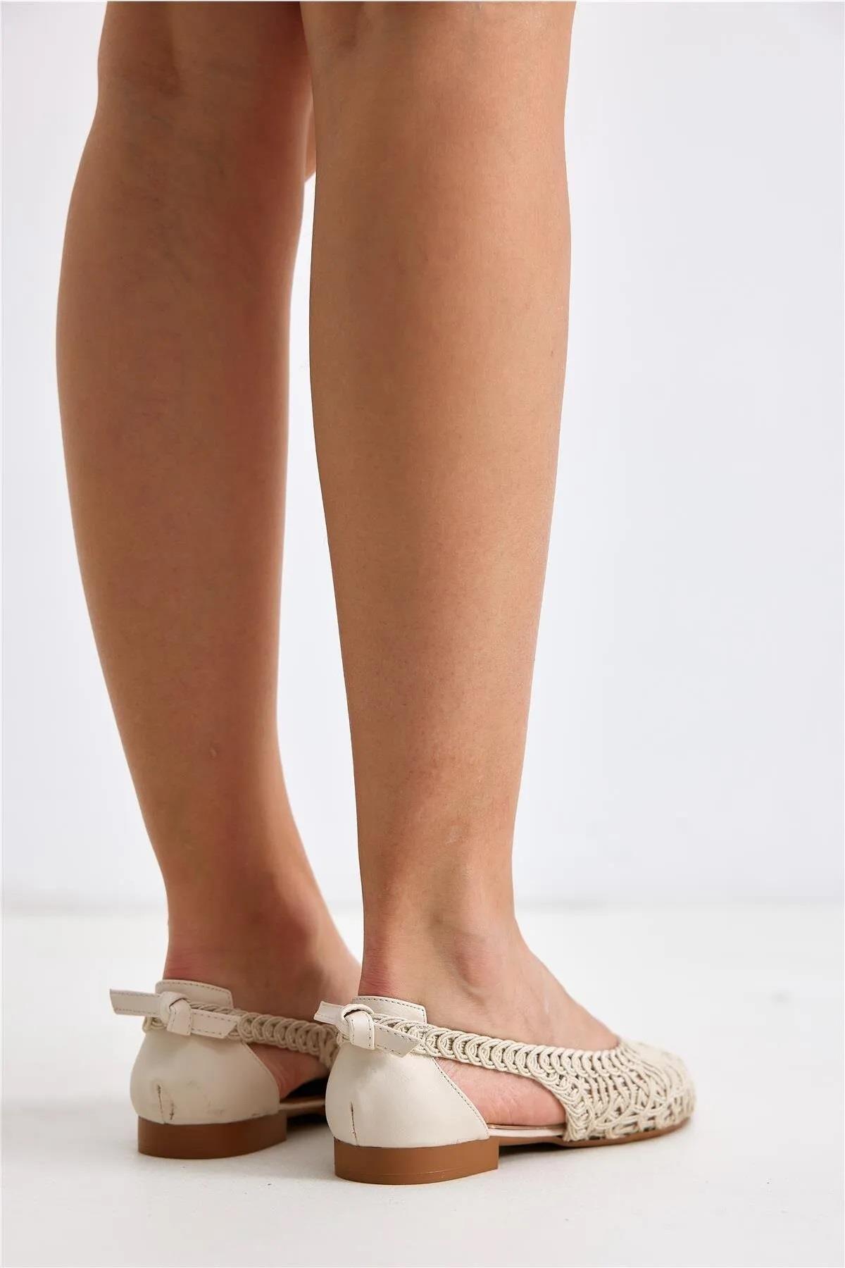 Spr 710 Kadın Hasır Örme Günlük Babet Ayakkabı - Görsel 4