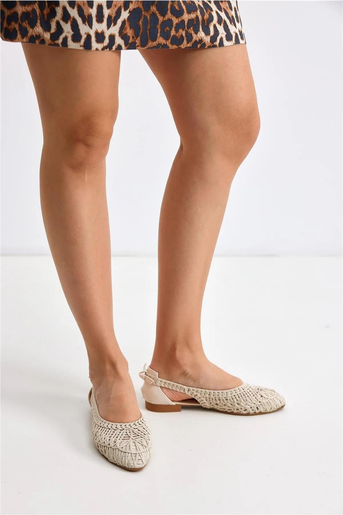 Spr 710 Kadın Hasır Örme Günlük Babet Ayakkabı - Görsel 5