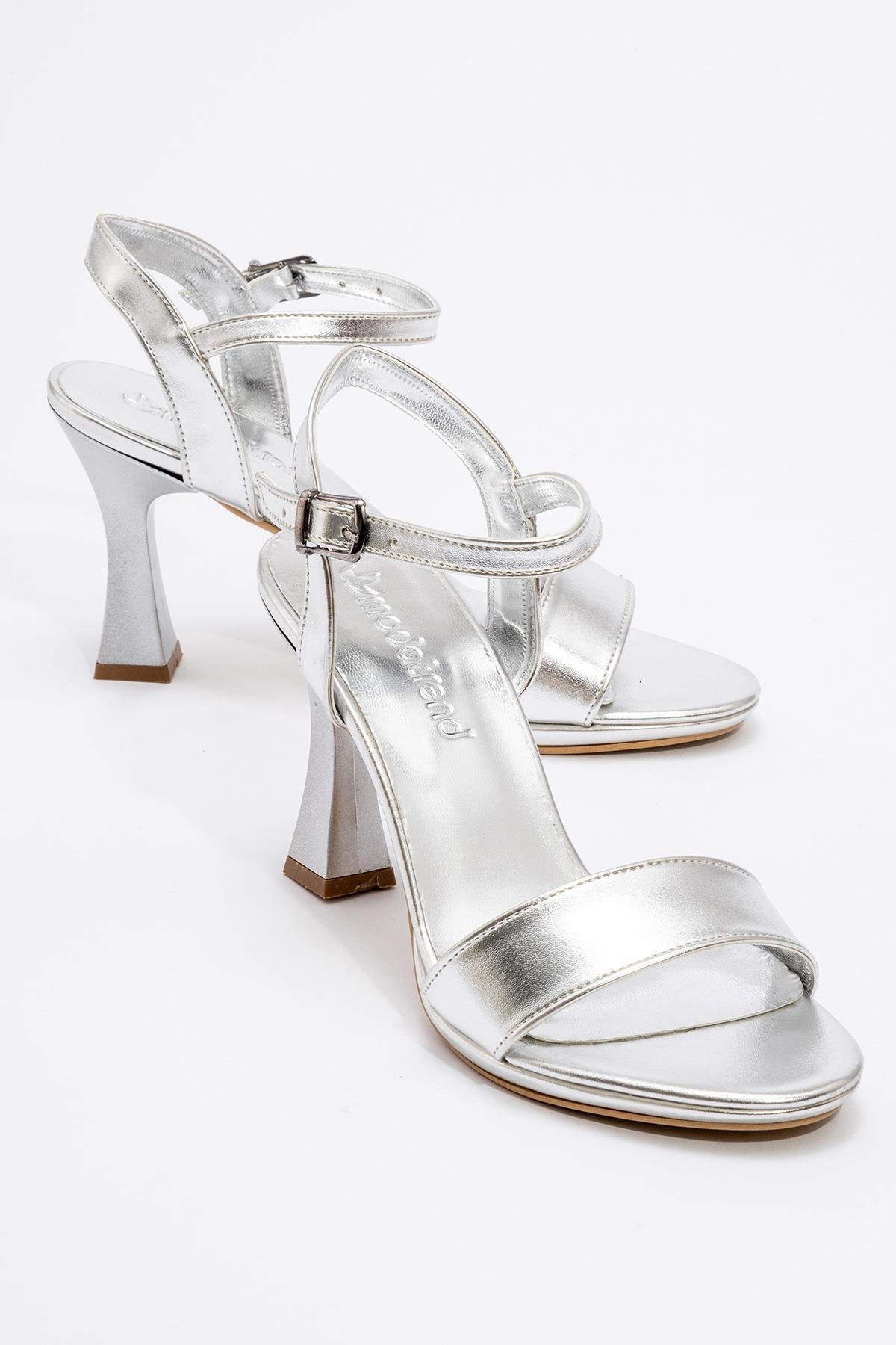 Kadın Tek Bantlı Topuklu Sandalet GÜMÜŞ ZRA - Görsel 2