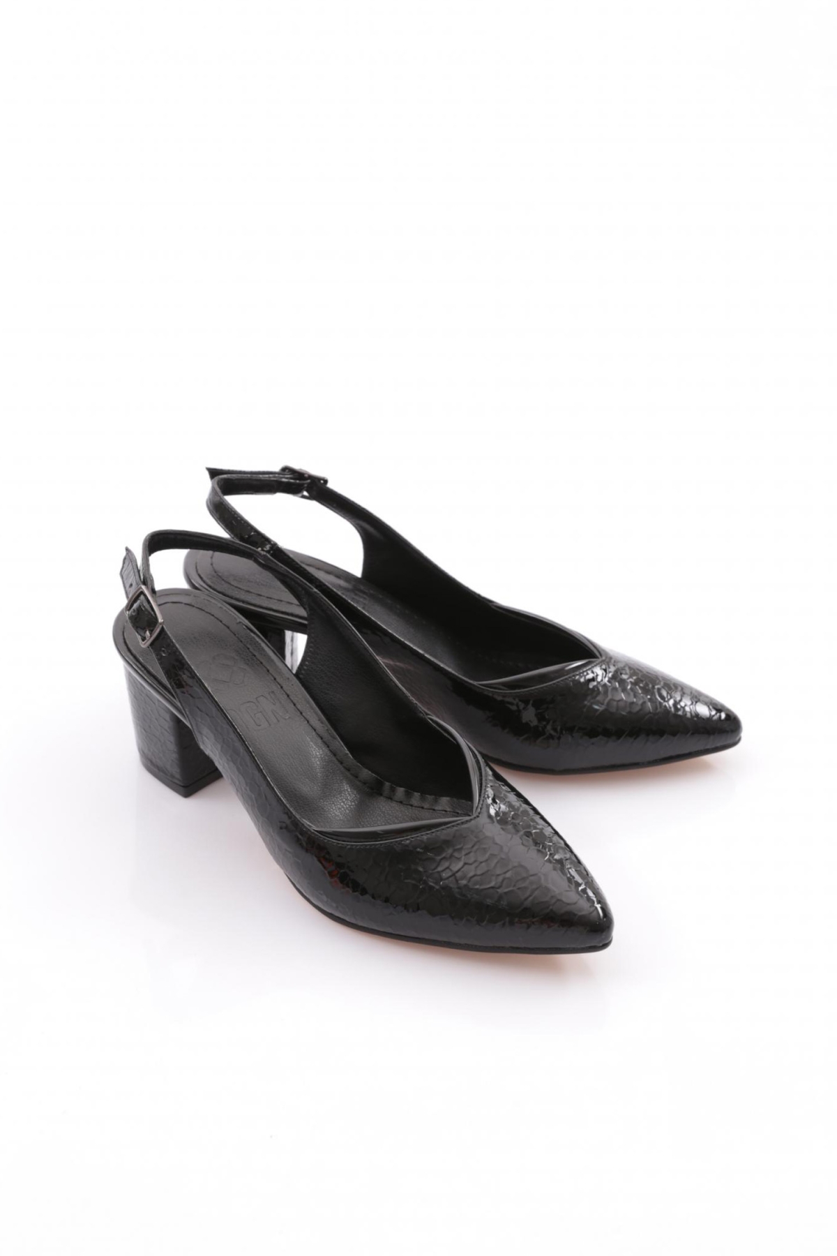 K600 Kadin Arkasi Açik Sivri Burun Topuklu Ayakkabi - Görsel 3