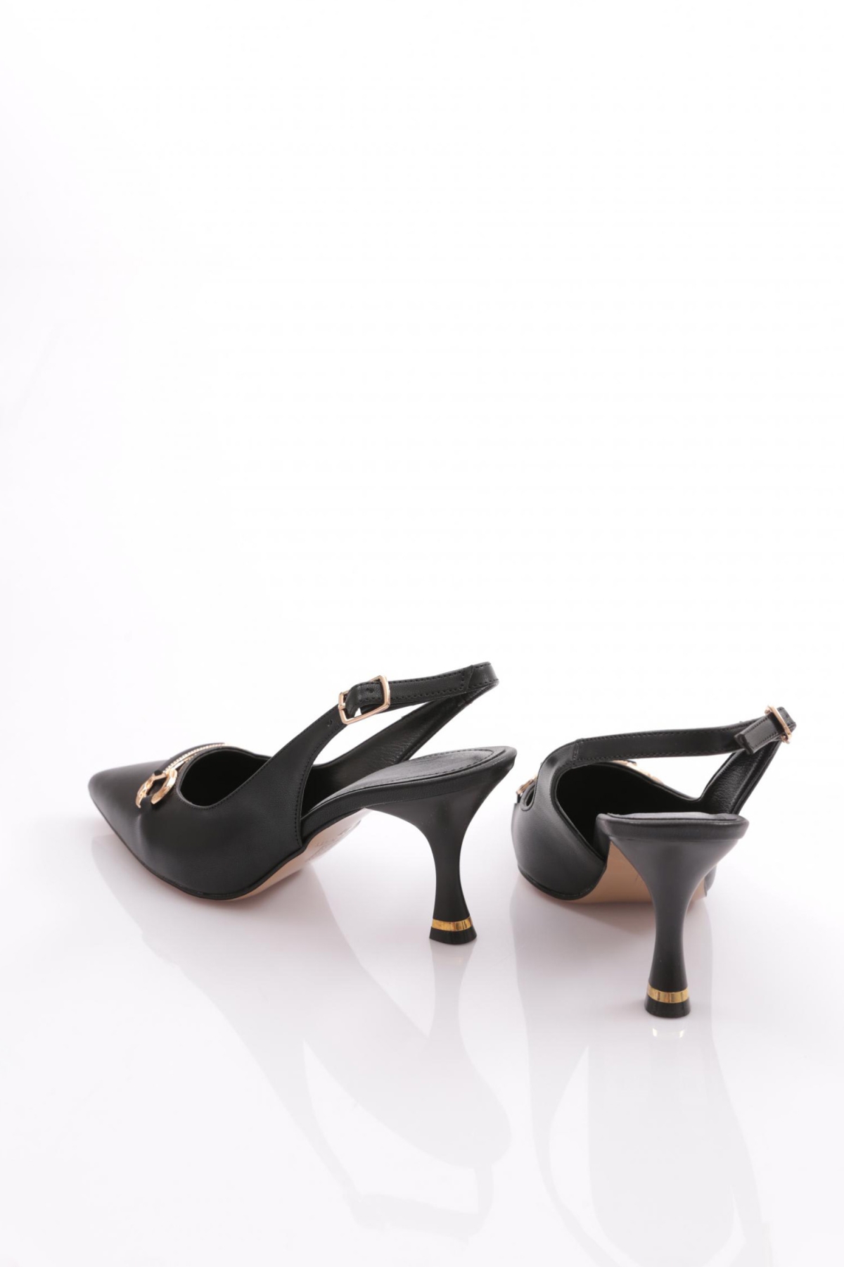 24201 Kadin Arkadan Bağlama Topuklu Ayakkabi - Görsel 4