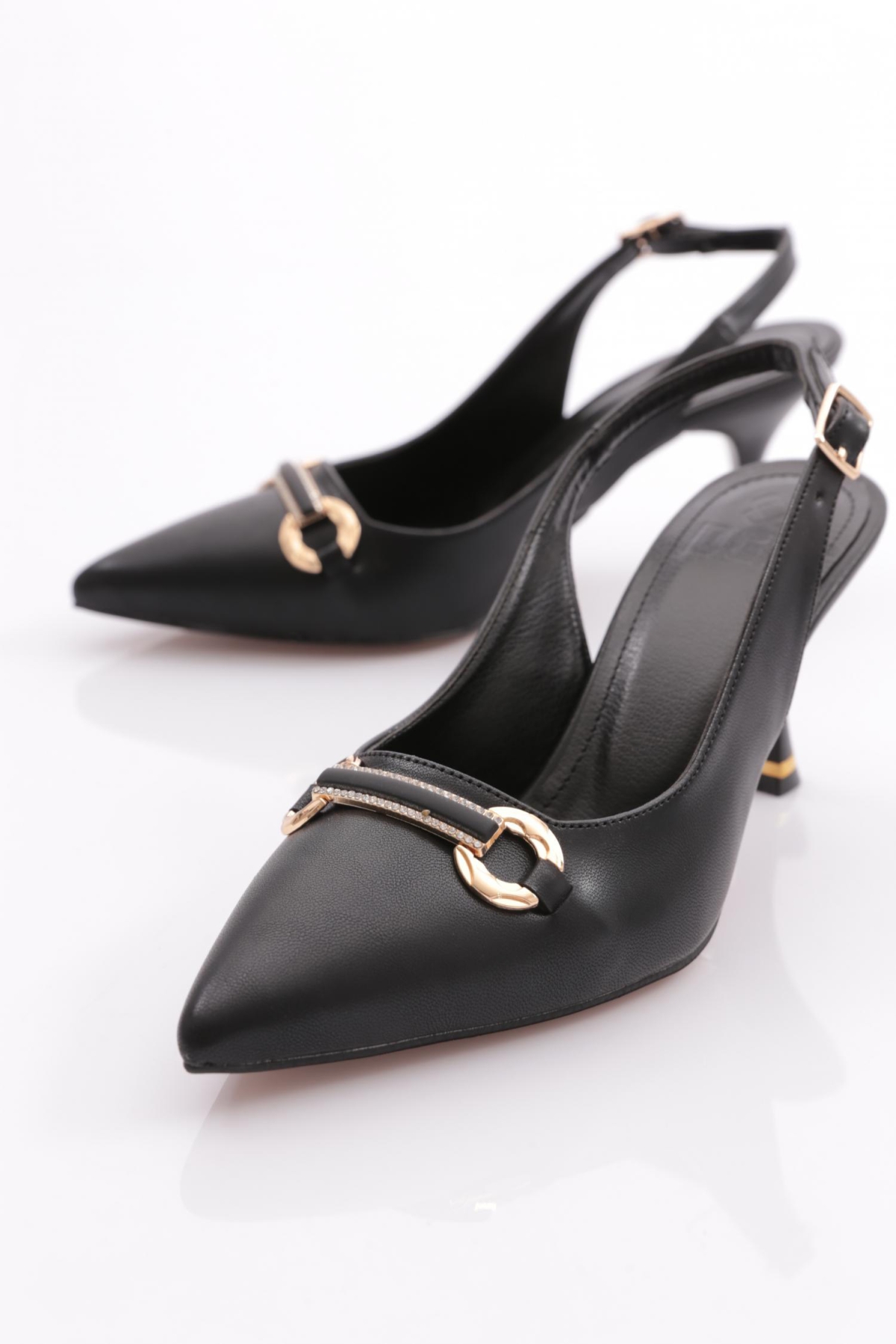 24201 Kadin Arkadan Bağlama Topuklu Ayakkabi - Görsel 5