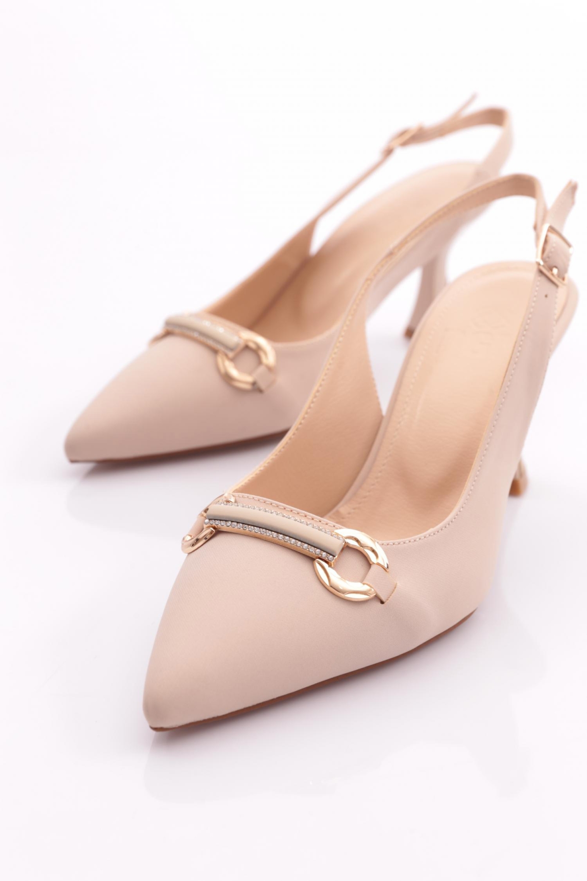 24201 Kadin Arkadan Bağlama Topuklu Ayakkabi - Görsel 5