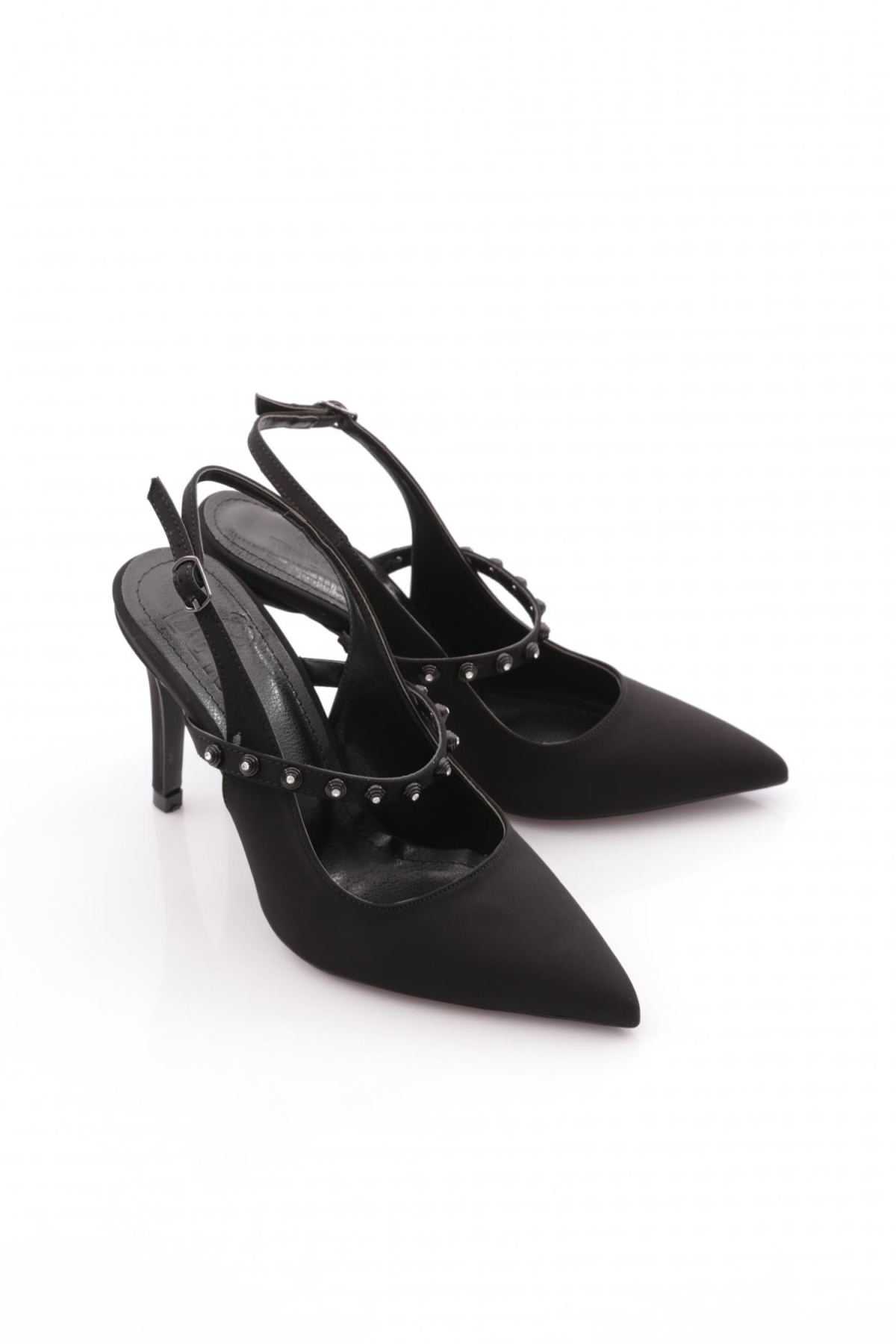 1505 Kadin Üstü Şeritli Topuklu Abiye Ayakkabi - Görsel 3