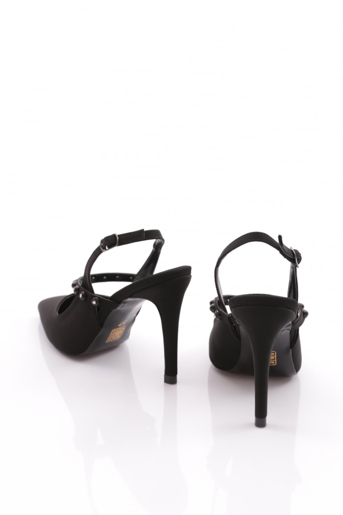 1505 Kadin Üstü Şeritli Topuklu Abiye Ayakkabi - Görsel 4