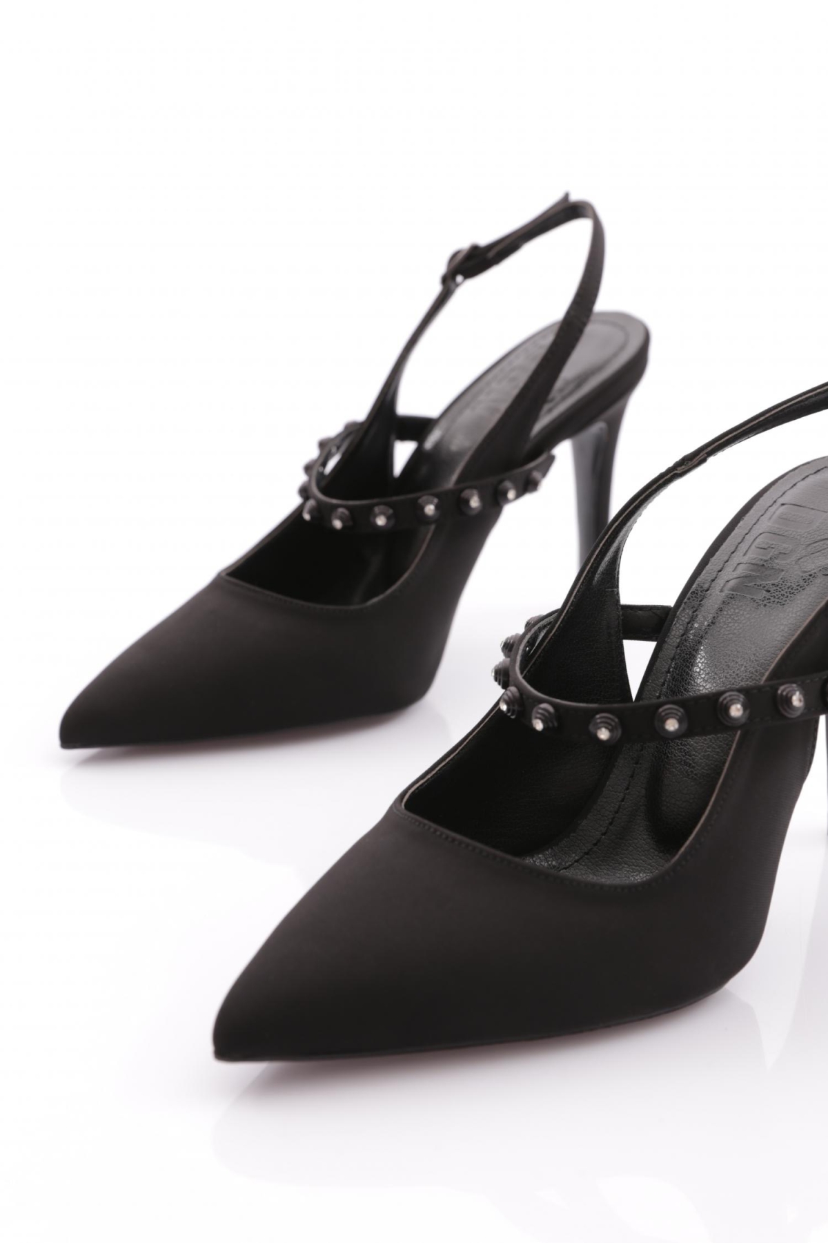 1505 Kadin Üstü Şeritli Topuklu Abiye Ayakkabi - Görsel 5