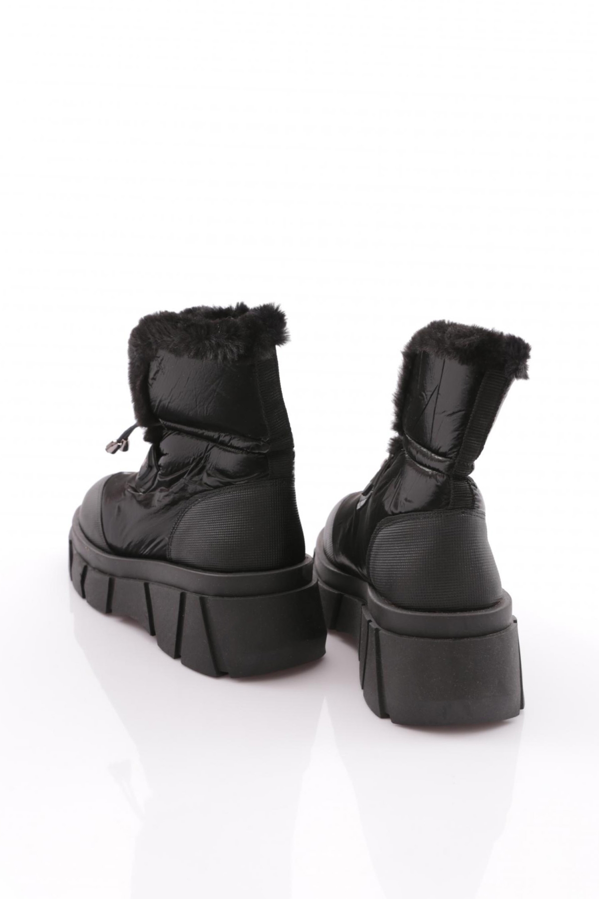 2204 Kadin Lastik Bağcikli Kürklü Bot - Görsel 4