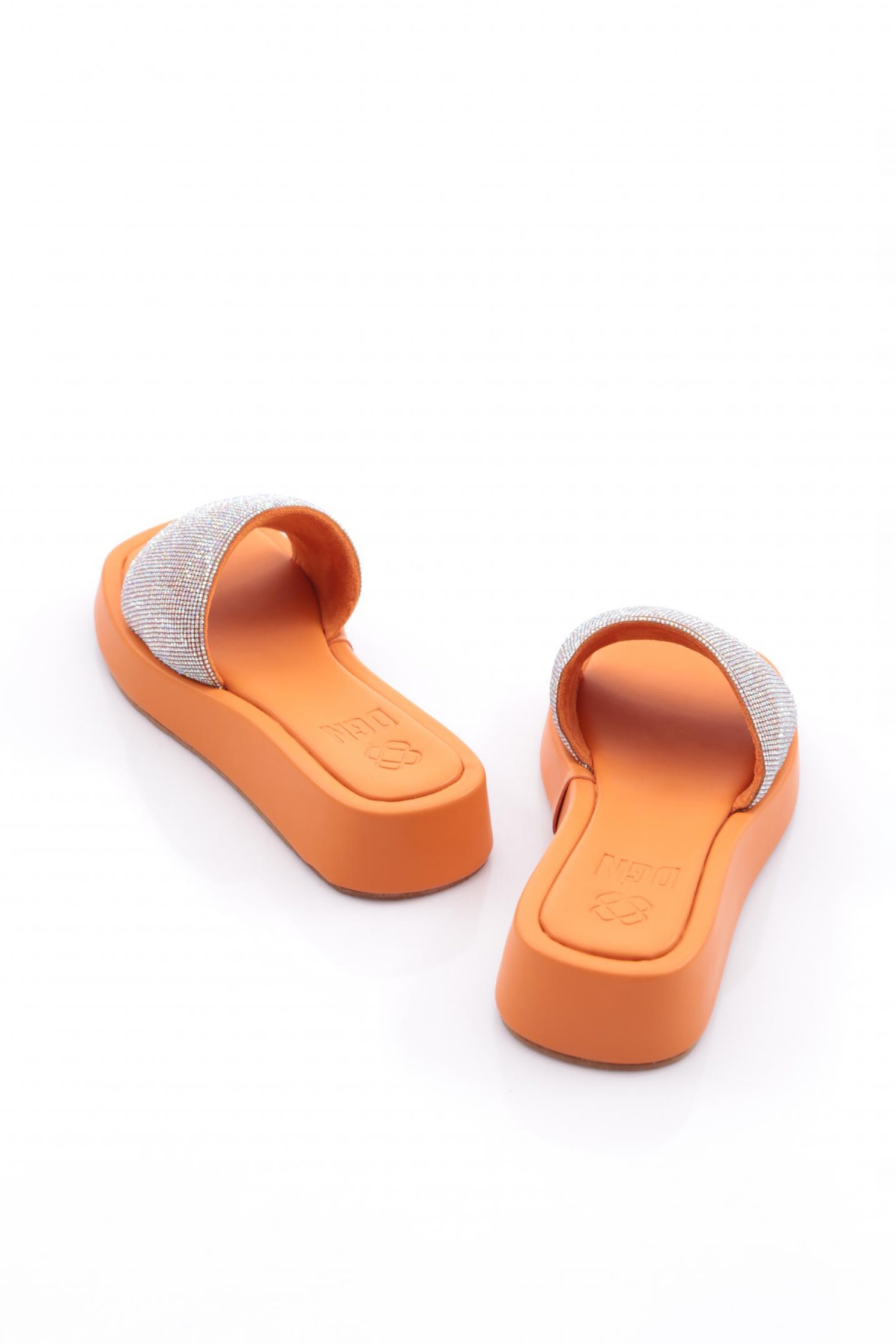 8026 Kadin Silver Taşli Kalin Taban Terlik - Görsel 4