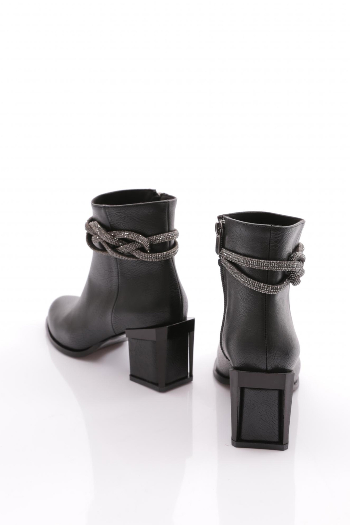 890-22K Kadin Simli İp Detayli Topuklu Bot - Görsel 4