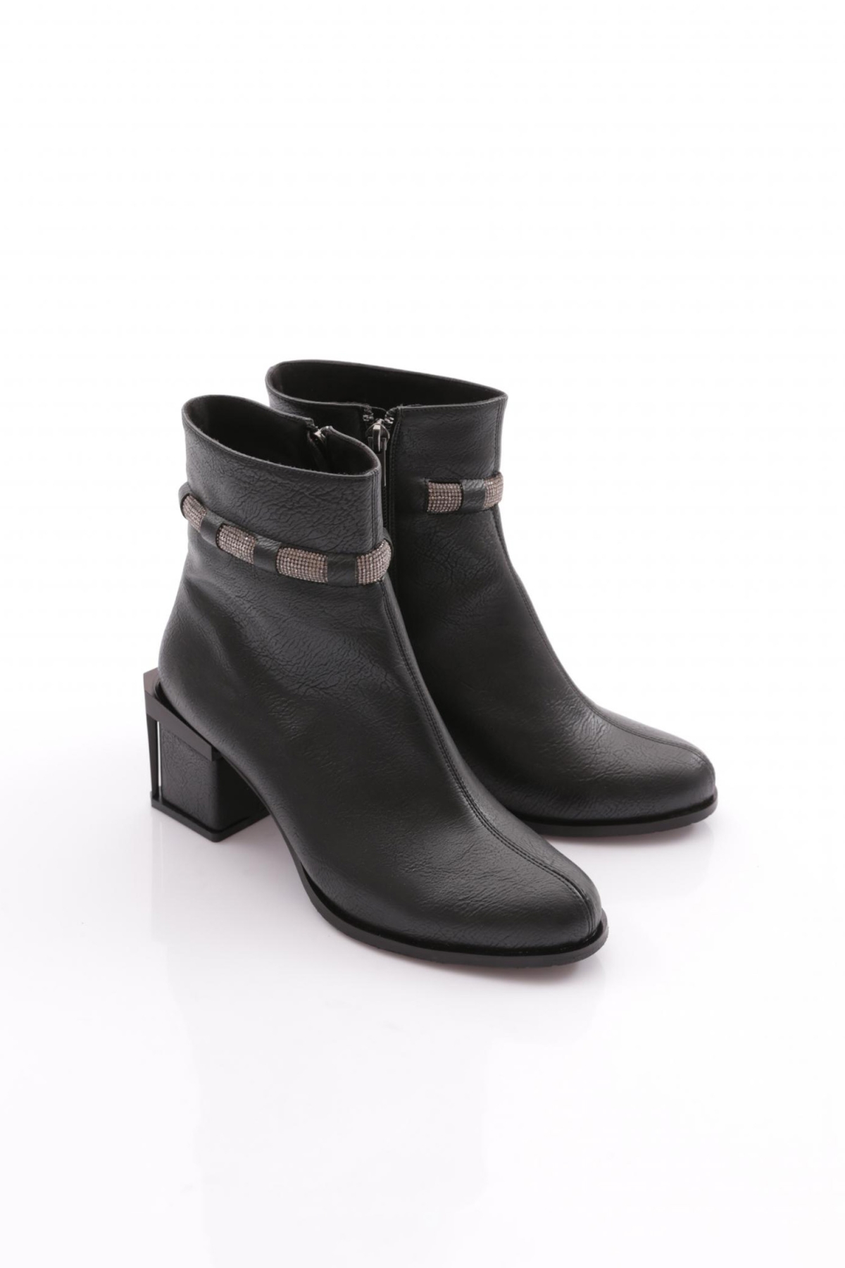 742-22K Kadin Simli İp Detayli Topuklu Bot - Görsel 3