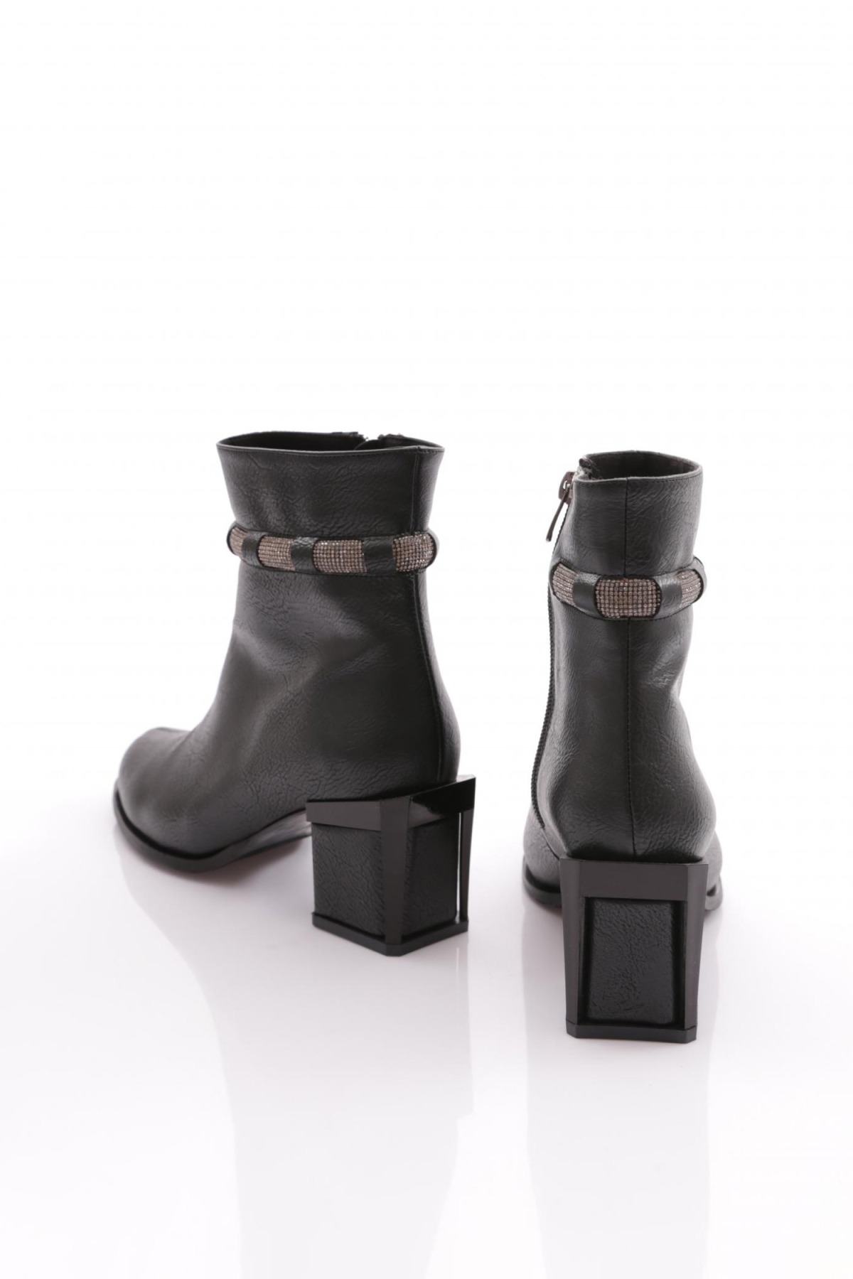 742-22K Kadin Simli İp Detayli Topuklu Bot - Görsel 4