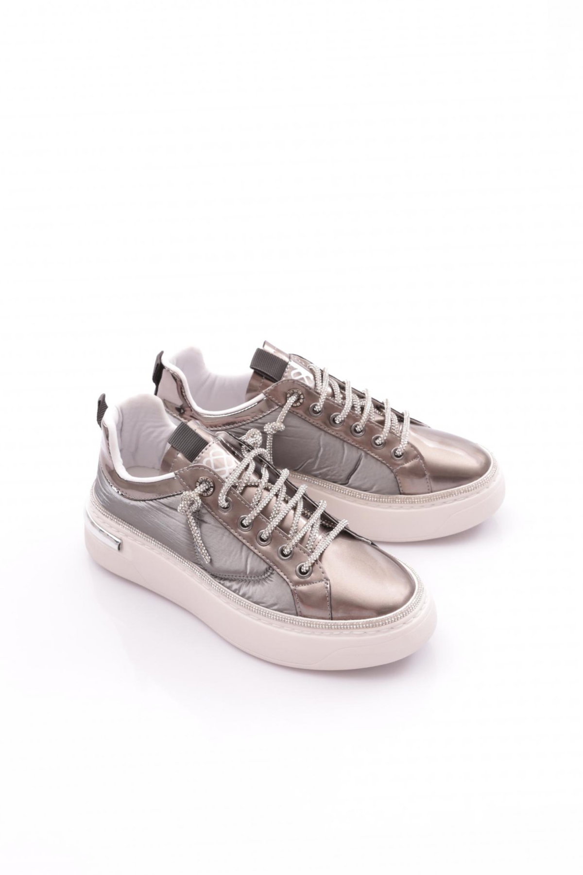 Dgn Dgn Çok Renkli 2590 Kadin Silver Taşli Sneakers Ayakkabi | Flo Çok Renkli - 3. görsel