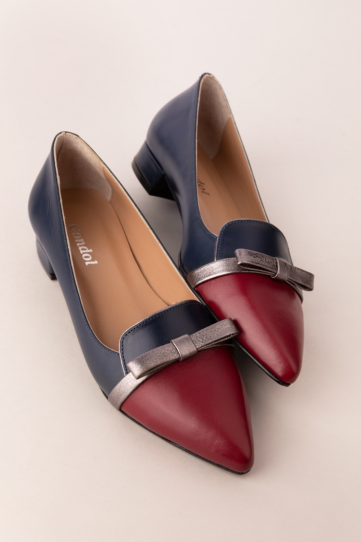 Gondol Hakiki Deri Fiyonk Detaylı Kısa Topuklu Ayakkabı ast.8429 - Görsel 4