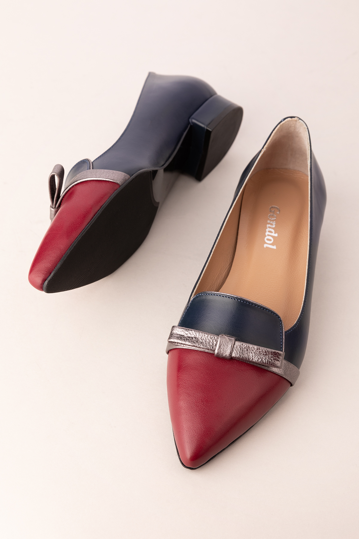 Gondol Hakiki Deri Fiyonk Detaylı Kısa Topuklu Ayakkabı ast.8429 - Görsel 7