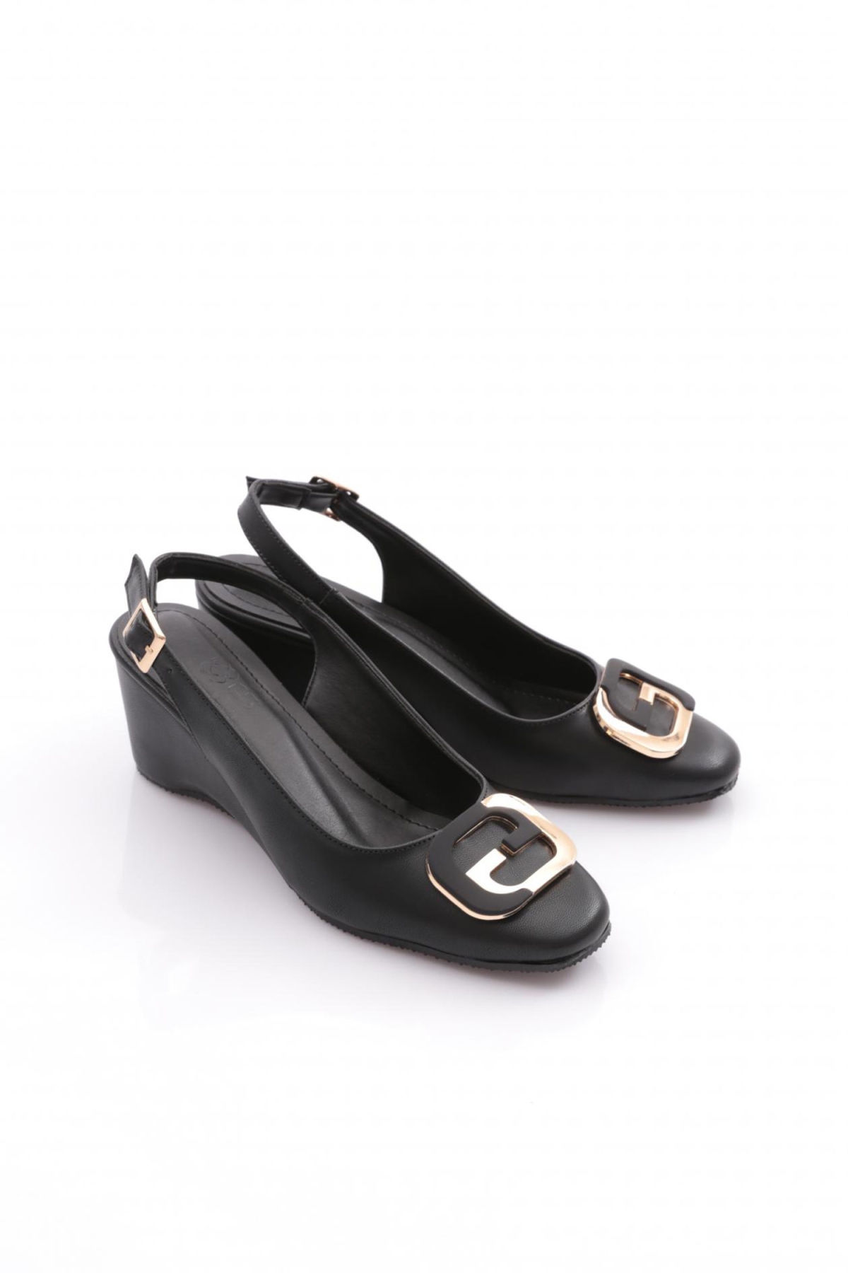 24338 Kadin Arkadan Bağlamali Dolgu Topuklu Ayakkabi - Görsel 3