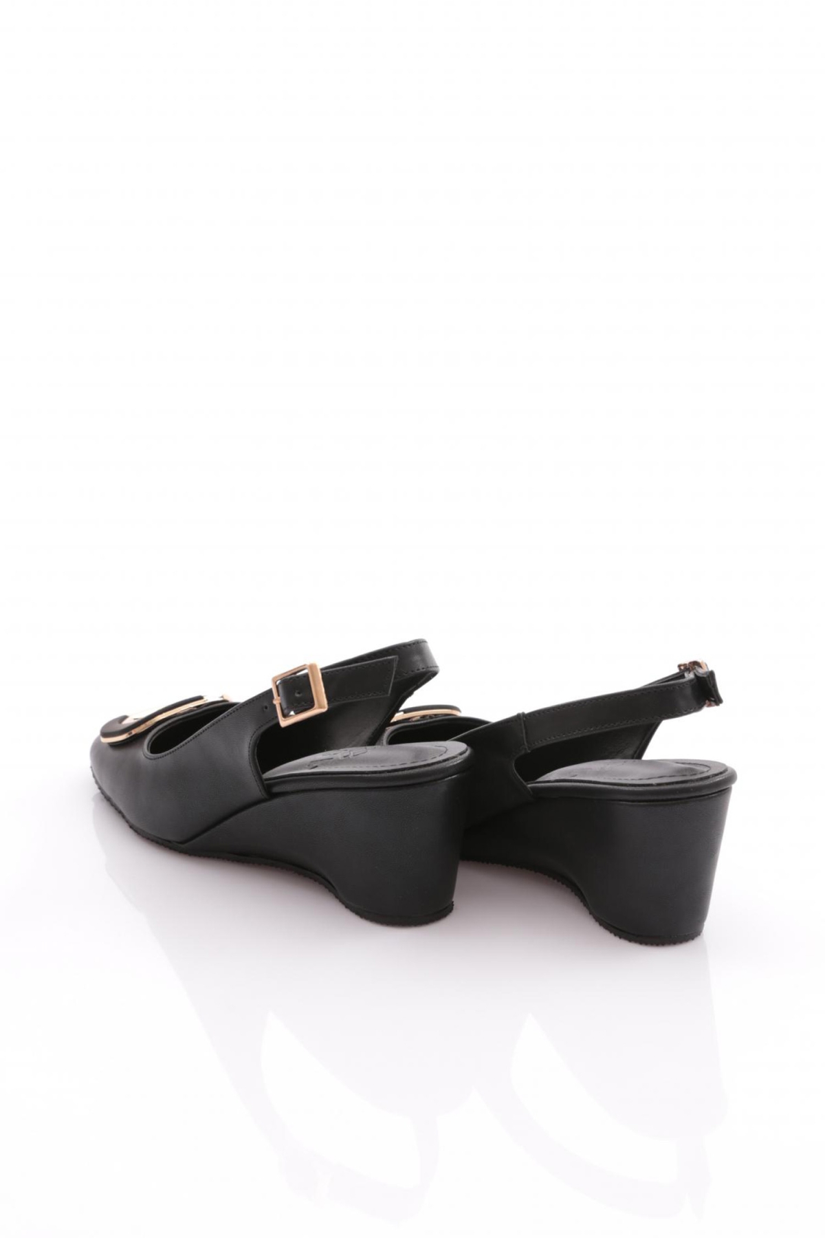 24338 Kadin Arkadan Bağlamali Dolgu Topuklu Ayakkabi - Görsel 4