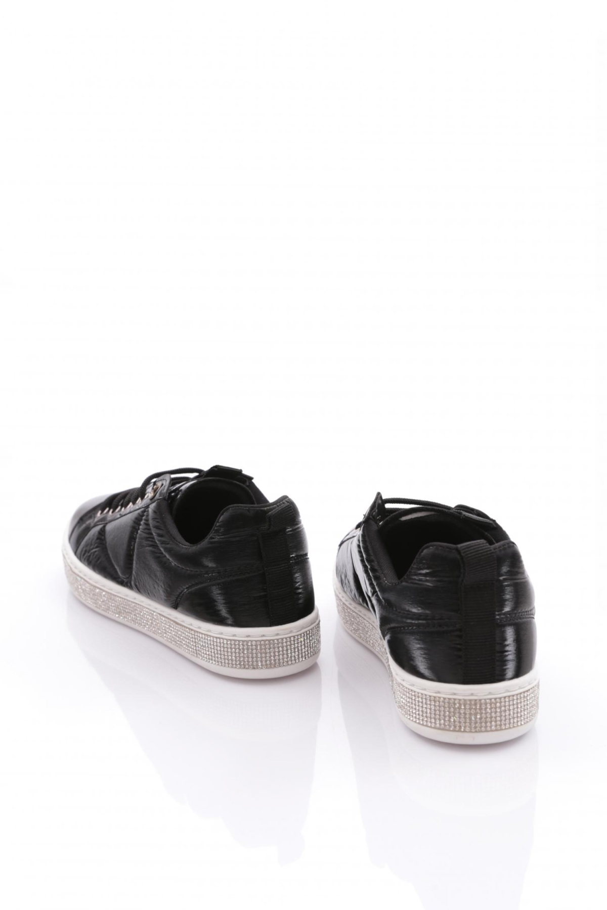 22512 Kadin Sade Beğcikli Kenarlari Taşli Sneaker Ayakkabi - Görsel 4