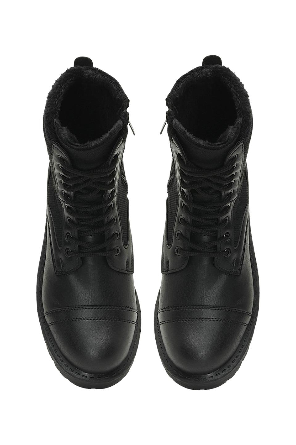 Erkek Su ve Soğuğa Dayanıklı Fermuarlı çi Kürklü Bot SİYAH - Görsel 5