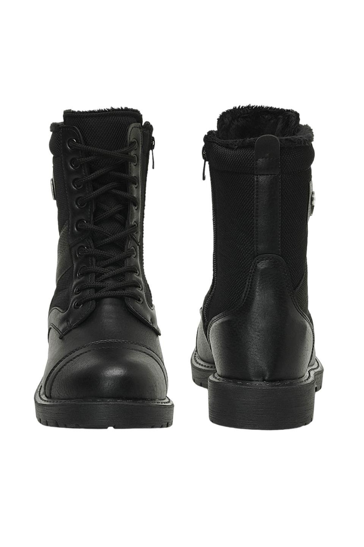Erkek Su ve Soğuğa Dayanıklı Fermuarlı çi Kürklü Bot SİYAH - Görsel 6