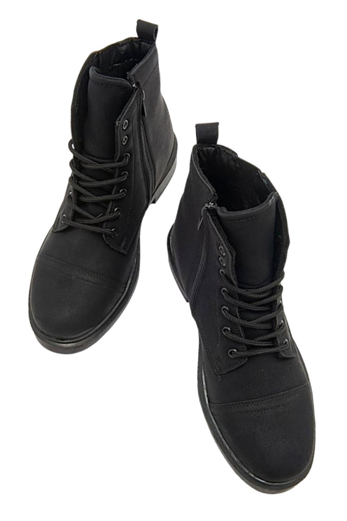 Erkek Fermuarlı Bağcıklı Tokalı Bot SİYAH - Görsel 7