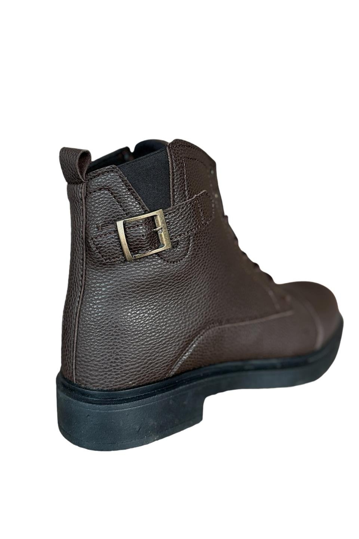 Erkek Fermuarlı Bağcıklı Tokalı Bot KAHVERENGİ - Görsel 6