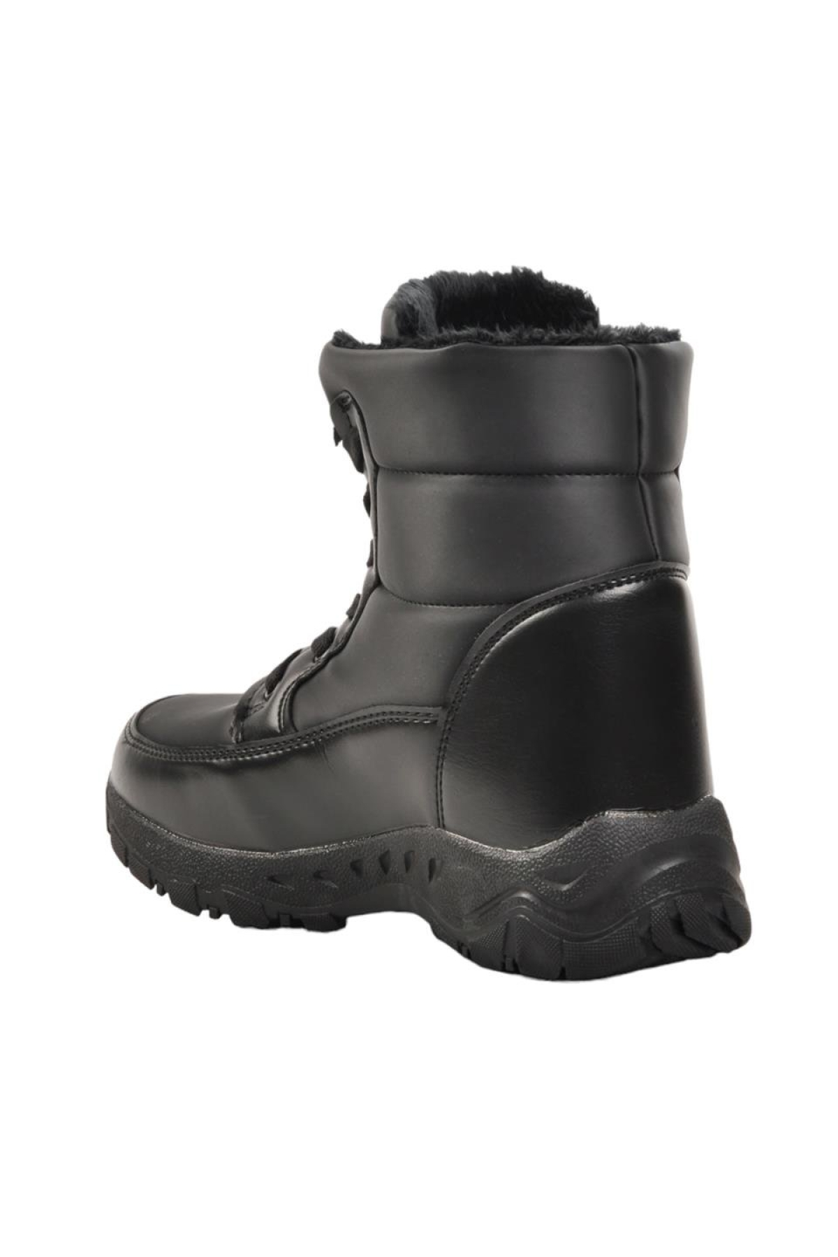 Soğuk Geçirmez İçi Kürklü Spor Kar Botu SİYAH - SİYAH - Görsel 5