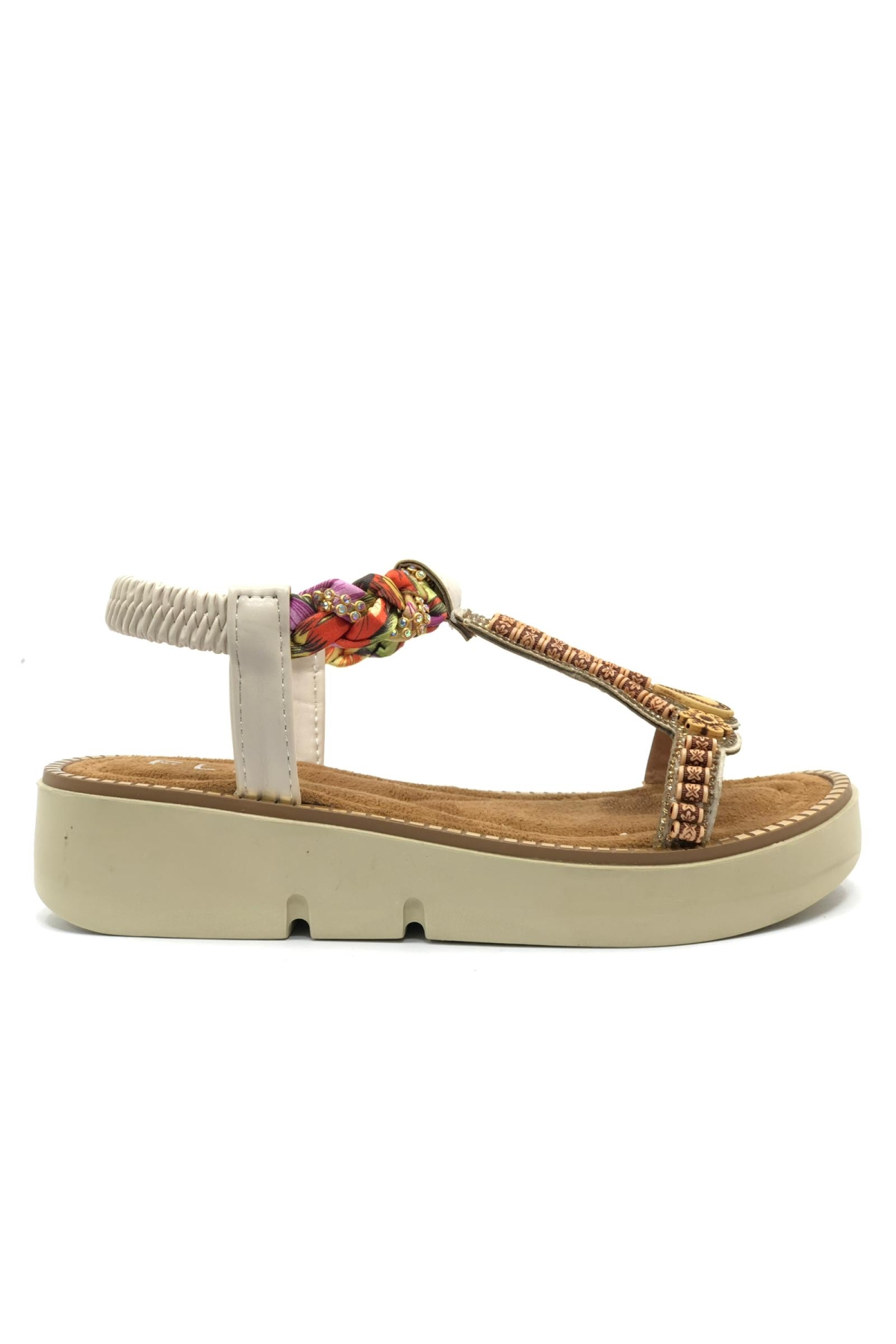 Kalın Taban Fular Detaylı Kadın Sandalet - Görsel 4