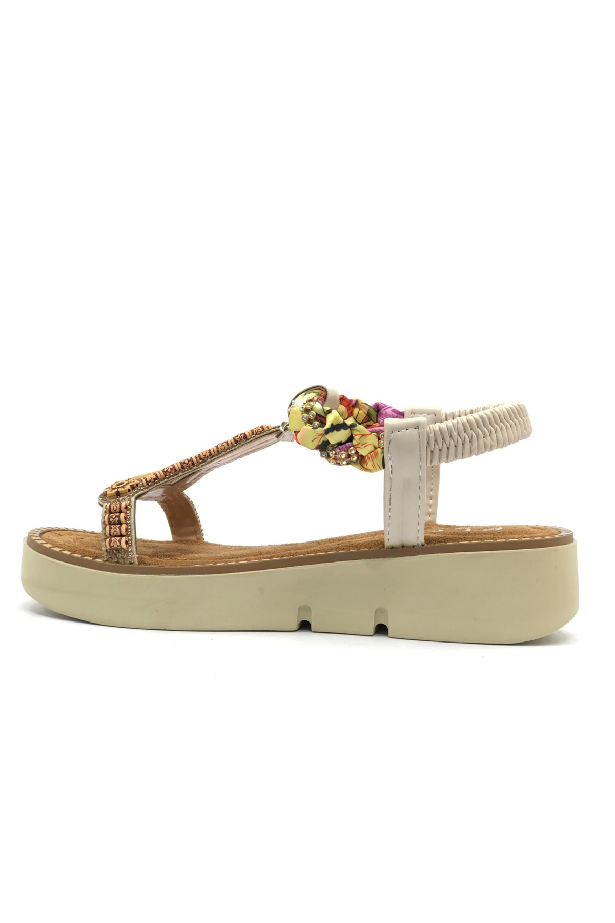 Kalın Taban Fular Detaylı Kadın Sandalet - Görsel 5