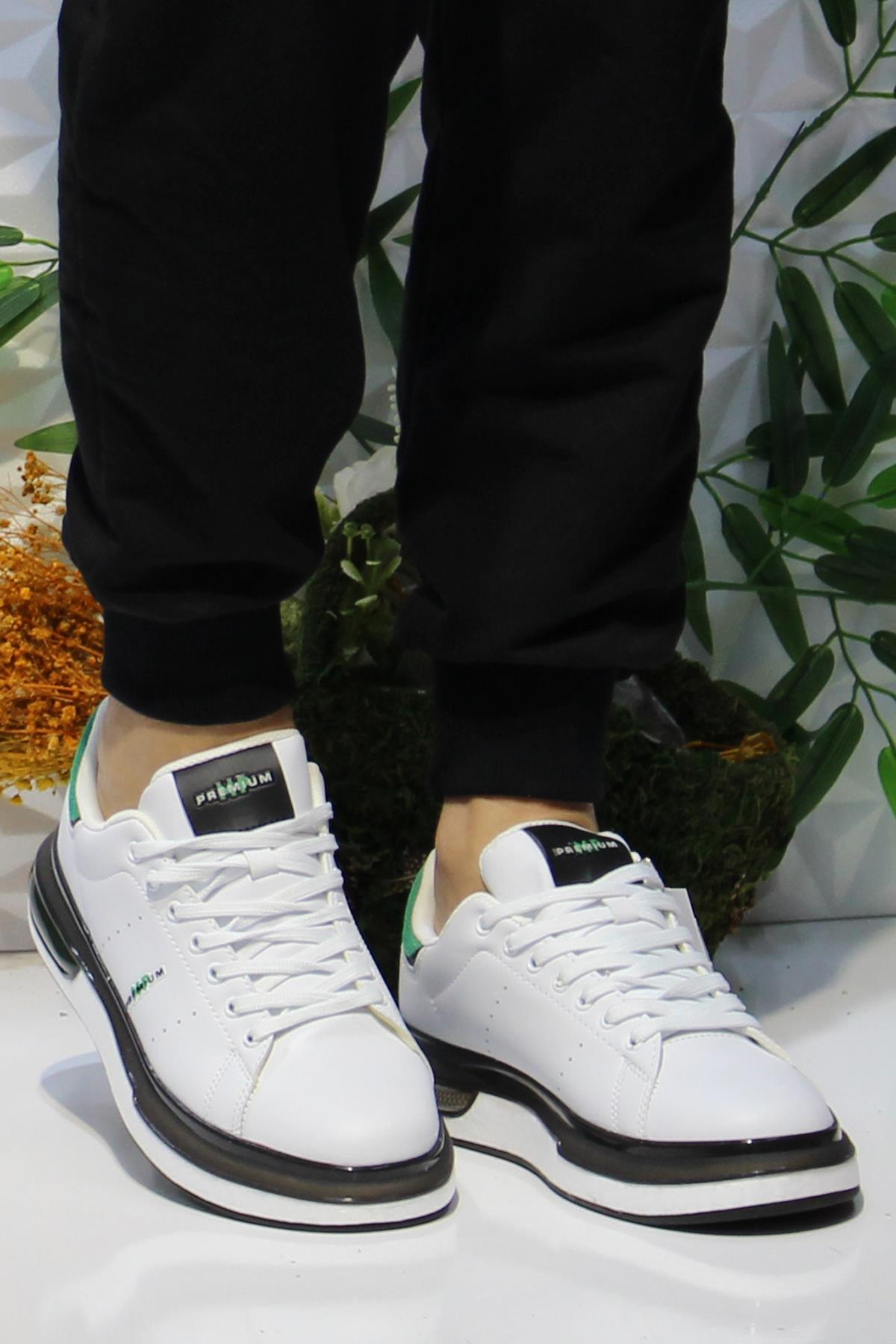 242 1875 Beyaz Yeşil Rahat Hafif Orijinal Ürün Erkek Spor Ayakkabı - Görsel 3