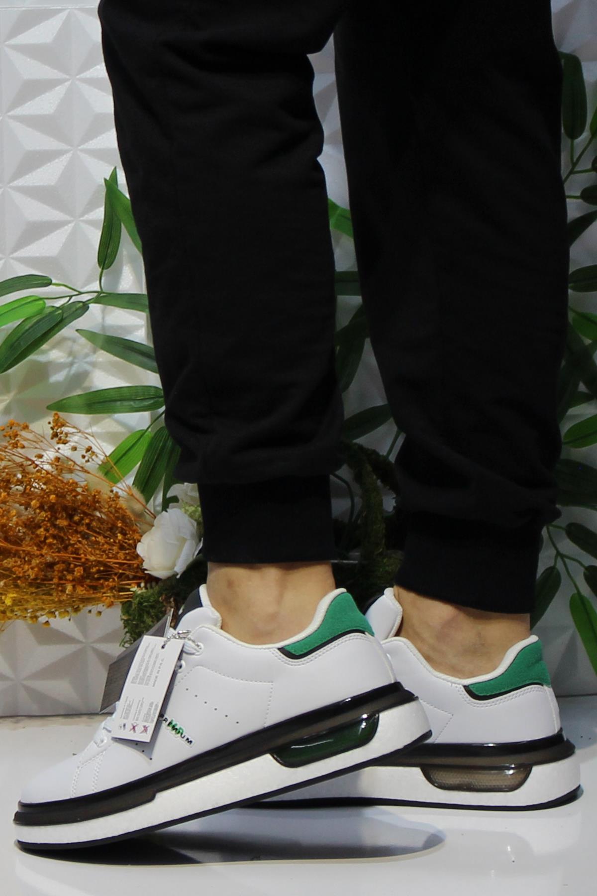 242 1875 Beyaz Yeşil Rahat Hafif Orijinal Ürün Erkek Spor Ayakkabı - Görsel 4