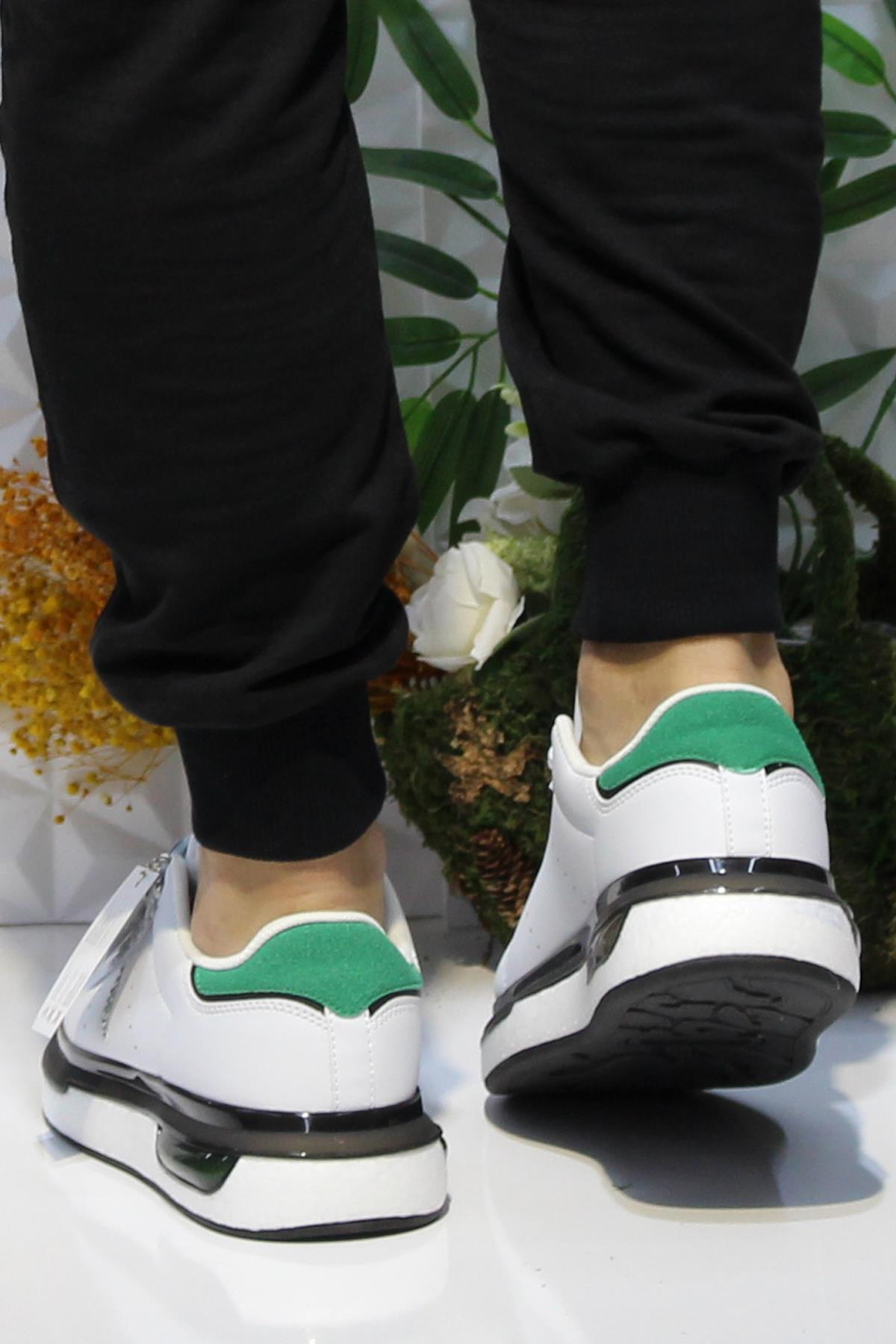 242 1875 Beyaz Yeşil Rahat Hafif Orijinal Ürün Erkek Spor Ayakkabı - Görsel 5
