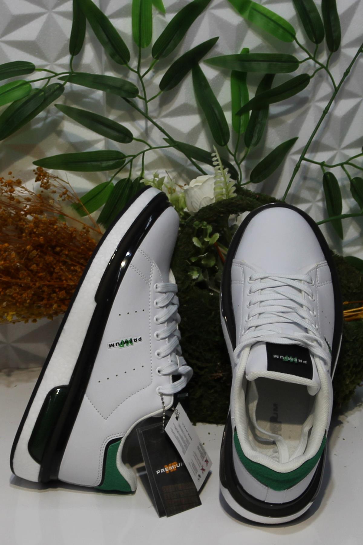 242 1875 Beyaz Yeşil Rahat Hafif Orijinal Ürün Erkek Spor Ayakkabı - Görsel 6