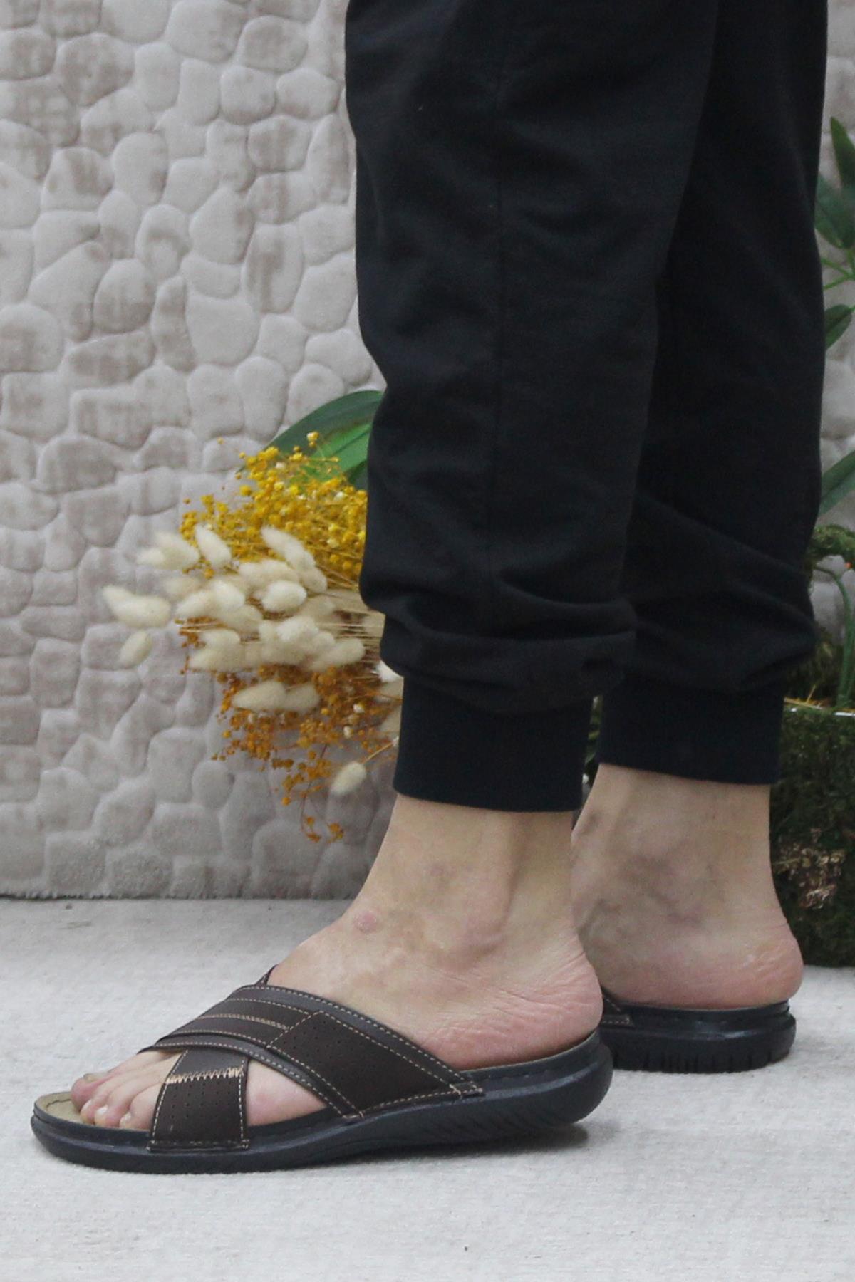 171202 Kahve Rahat Esnek Anatomik Erkek Terlik - Görsel 4