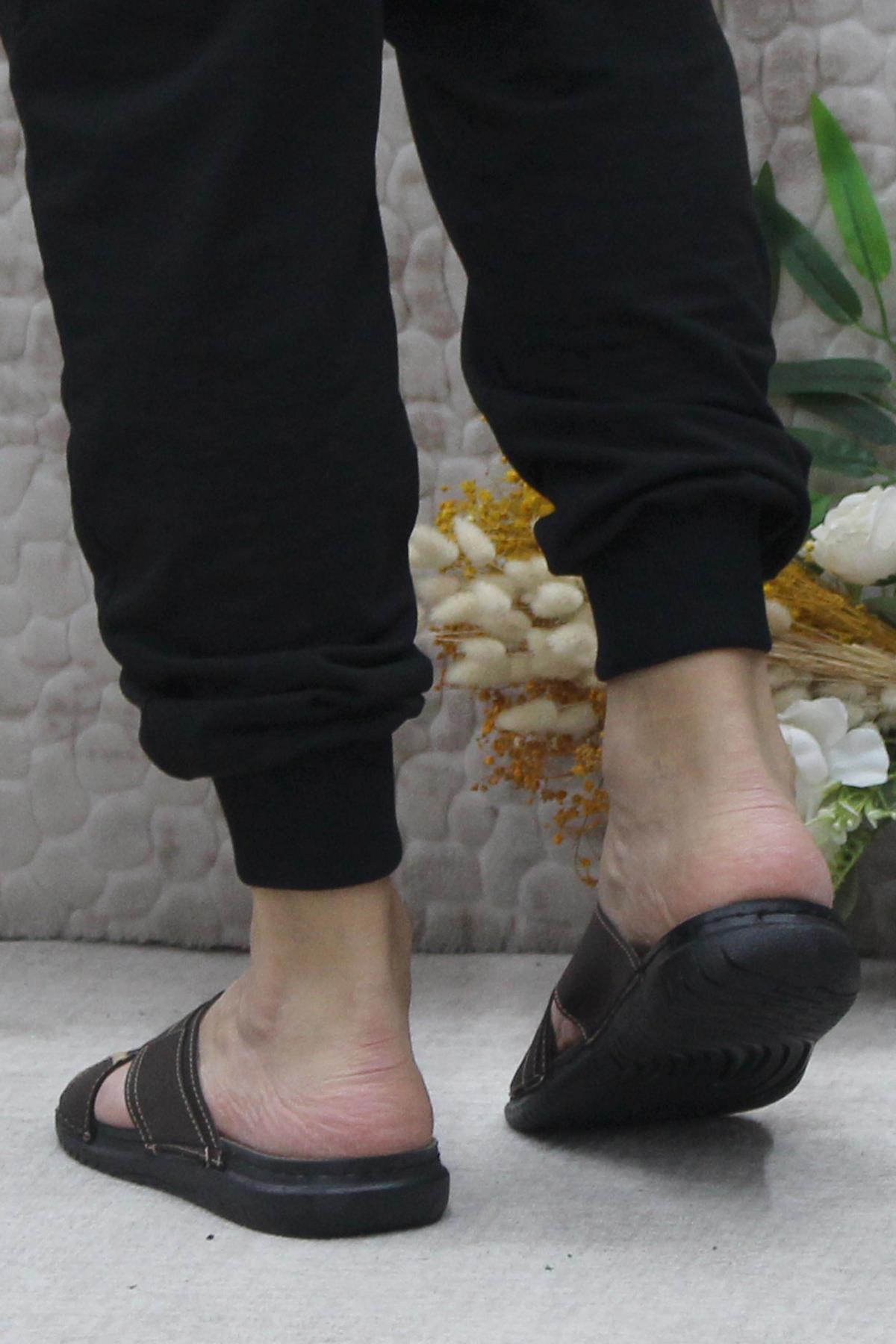 171202 Kahve Rahat Esnek Anatomik Erkek Terlik - Görsel 5