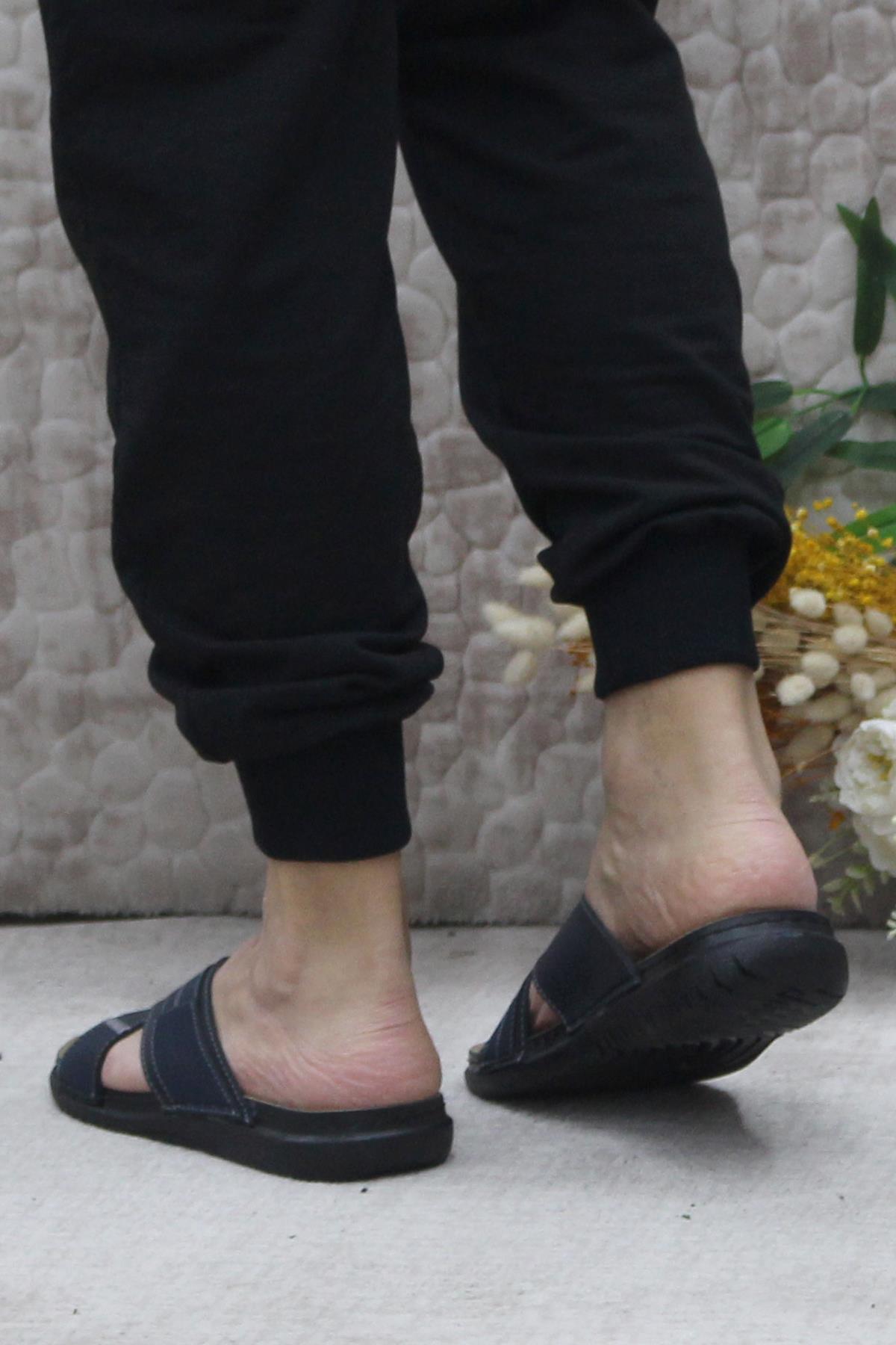 171202 Lacivert Rahat Esnek Anatomik Erkek Terlik - Görsel 5