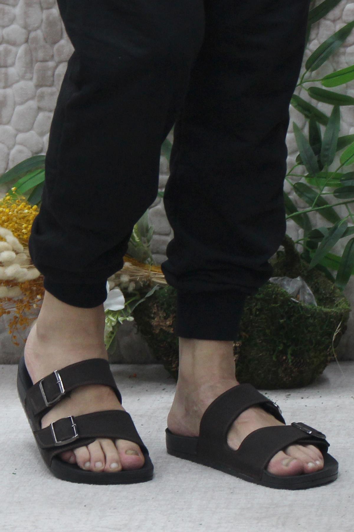 206005 Kahve Rahat Esnek Anatomik Erkek Terlik - Görsel 3