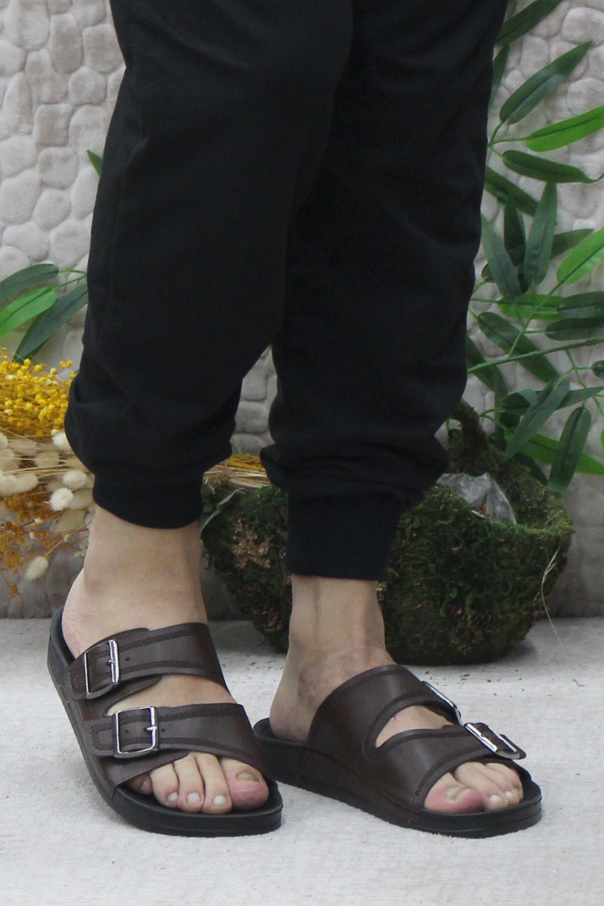 140130 Kahve Rahat Esnek Anatomik Erkek Terlik - Görsel 3