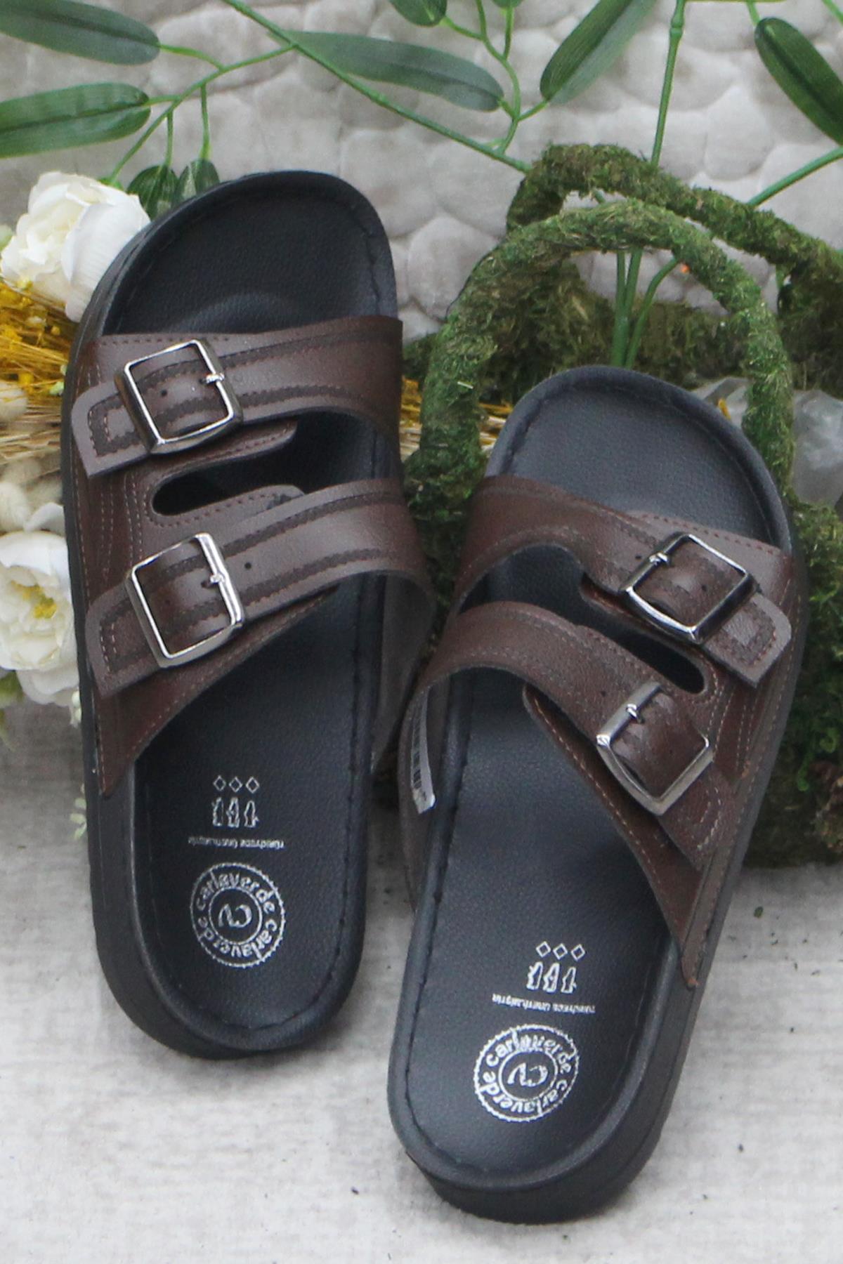 140130 Kahve Rahat Esnek Anatomik Erkek Terlik - Görsel 6