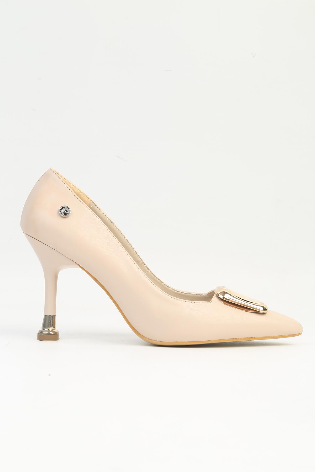 ® | PC-54030 Kadın Krem Topuklu Ayakkabı - Görsel 2