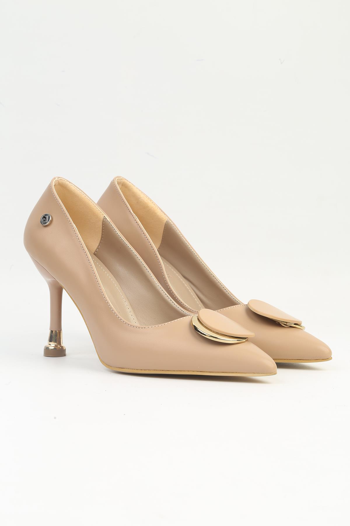 ® | PC-54025 Kadın Bej Topuklu Ayakkabı - Görsel 3